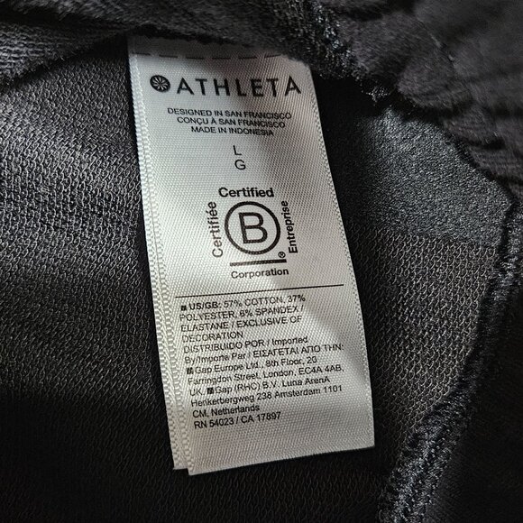 Athleta Hoodie Womens Large Black Retroterry 1/2 Zip Oversized Pullover - Picture 5 of 11